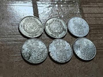 Zweden. ADOLF GUSTAF V and VI. 1 Krona 1945, 1946, 1956,