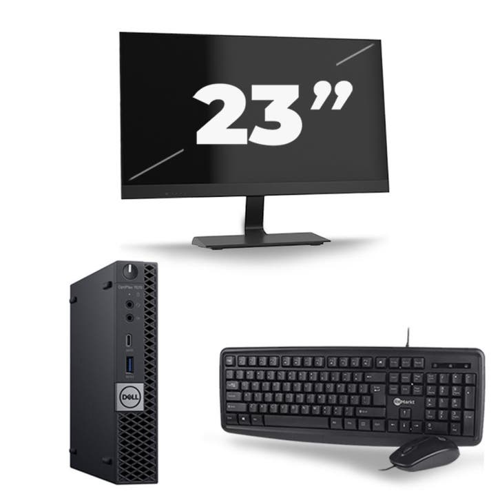 Dell Optiplex 7070 Micro  -   i5-9e  - 8GB  - 256GB  + 1x 23, Computers en Software, Windows Laptops, SSD, Qwerty, Refurbished