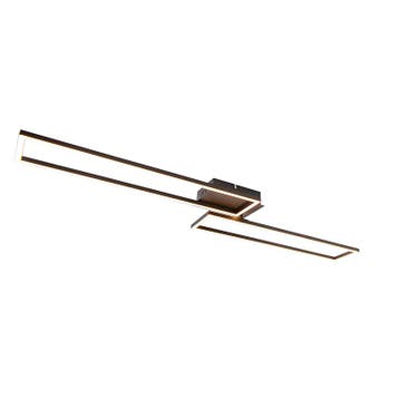 Plafondlamp langwerpig zwart 3-staps dimbaar - Plazas Novo, Verzenden, Nieuw, Modern