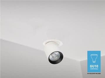 Veiling - 40x GU10 Inbouwspot Armatuur cilinder zand wit en, Nieuw