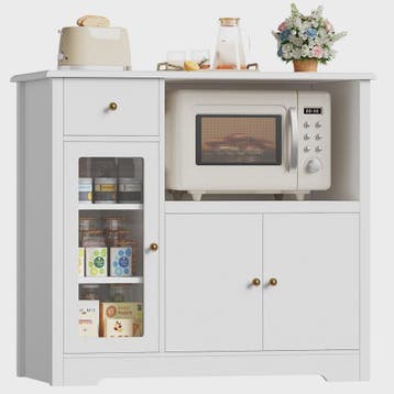 Keukenbuffet met Werkblad en Magnetronplank - 1 Lade, 3 Deur, Huis en Inrichting, Kasten | Boekenkasten, Verzenden, Nieuw