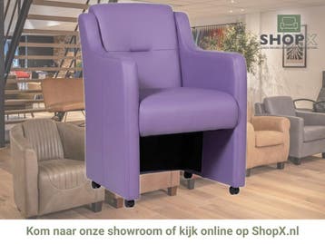 Leren eetkamerstoel Mass - Toledo Lila (lichtpaars) - Met, Huis en Inrichting, Stoelen, Eigentijds, Modern, Overige kleuren, Nieuw