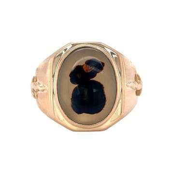 Gouden vintage ring met agaat 14 krt, Ophalen of Verzenden, Nieuw