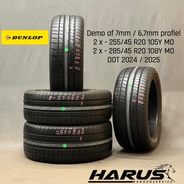 255/45/20 285/40/20 Dunlop zomerbanden 7/6,7mm profiel 4X, Auto-onderdelen, Banden en Velgen, Gebruikt, 285 mm, Ophalen of Verzenden