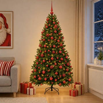 vidaXL Kunstkerstboom middengroen met kerstbal 240 cm 300, Diversen, Verzenden, Nieuw