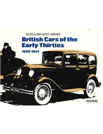 BRITISH CARS OF THE EARLY THIRTIES 1930 - 1934, Nieuw, Author