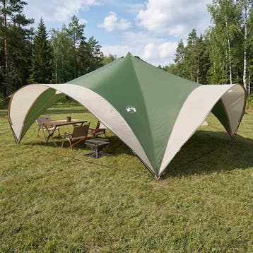 vidaXL Partytent met dak Groen 600 x 600 x 400 cm Polyester, Verzenden, Nieuw, Tot en met 2