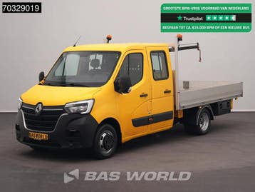 Renault Master 165PK Kraanwagen Maxilift Dubbel Cabine Dubbe, Stof, Gebruikt, Euro 6, Renault