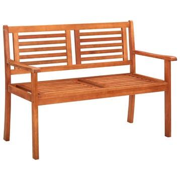 vidaXL Tweezits tuinbank 120 cm massief eucalyptushout, Verzenden, Nieuw, Hout