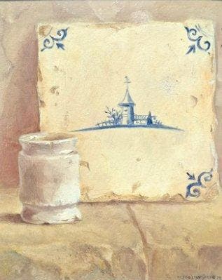 D.J.V.van Herwijnen (XX) - Olieverf schilderij van, Antiek en Kunst
