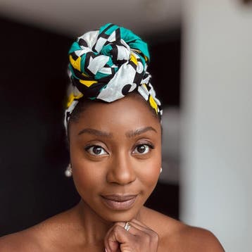 Afrikaanse Turquoise Geel Samakaka / Samacaca hoofddoek - he, Ophalen of Verzenden, Nieuw