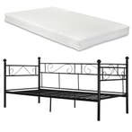 Eenpersoons slaapbank of 3-zitsbank en matras 90x200 zwart, Verzenden, Nieuw