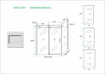 Aanbieding: Wiesbaden douchedeur + zijwand 1200x900x2000, Ophalen of Verzenden, Nieuw