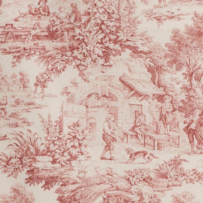 AA003 - Raffinato Toile de Jouy Bordeaux - Meubelstof - 300, Antiek en Kunst, Antiek | Kleden en Textiel