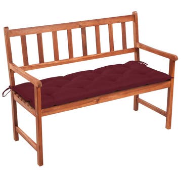 vidaXL Tuinbank met kussen 120 cm massief acaciahout, Tuin en Terras, Verzenden, Nieuw, Hout