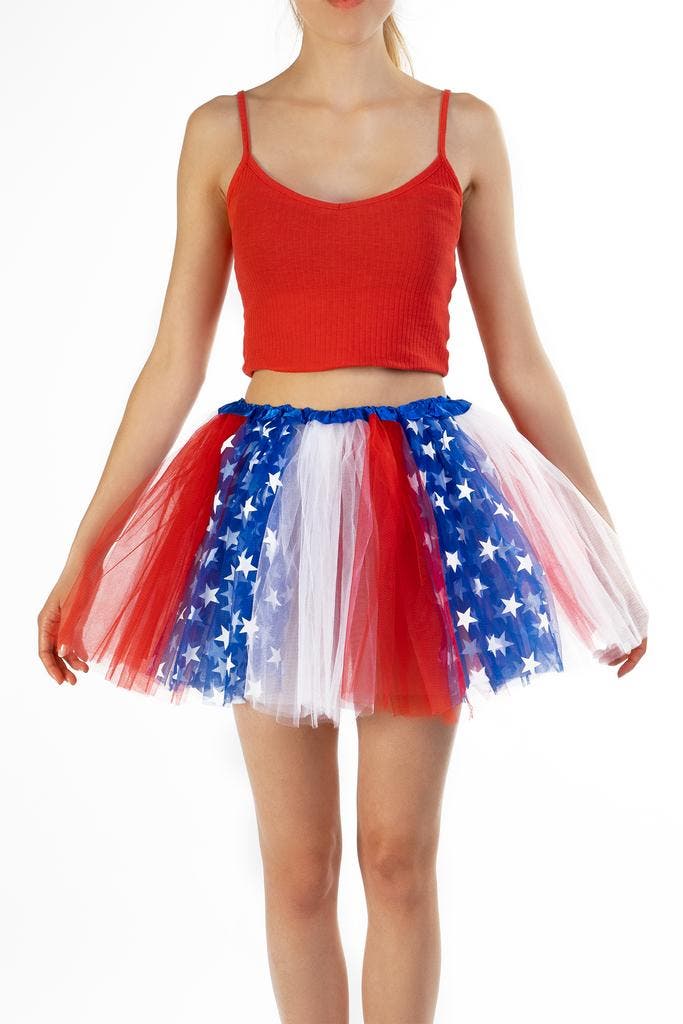 KIMU® Tutu USA Rood Wit Blauw Petticoat M L Tule Rokje Ameri, Kleding | Dames, Carnavalskleding en Feestkleding, Nieuw, Maat 38/40 (M)