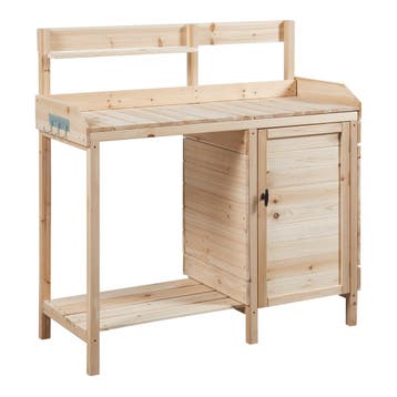Tuinwerktafel Alessano oppottafel 110x107x46 cm naturel casa, Verzenden, Nieuw