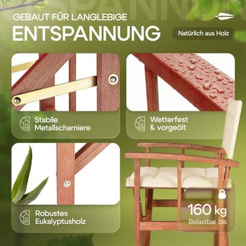 Directeursstoel Premium Crème FSC®-gecertificeerd eucalyp., Verzenden, Nieuw