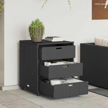 vidaXL Tuinkast 55x59x69 cm poly rattan zwart, Verzenden, Nieuw