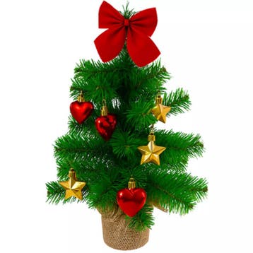 Ruhhy Compacte kunstkerstboom met hartjes, sterren en jut..., Diversen, Kerst, Ophalen of Verzenden, Nieuw