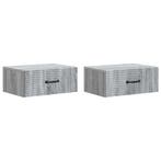 vidaXL Wandbeugel Bedkast 2 pcs Grijs sonoma 49 x 34,5 x 20, Minder dan 45 cm, Verzenden, Nieuw, Minder dan 55 cm