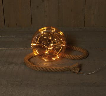 Verlichte kerstbal glas goud 18cm L van €16,99 voor €15,29, Ophalen of Verzenden, Nieuw