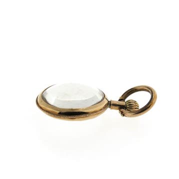 Antiek gouden medaillon met glas (Hanger of bedel), Ophalen of Verzenden, Gebruikt, Goud, Overige merken