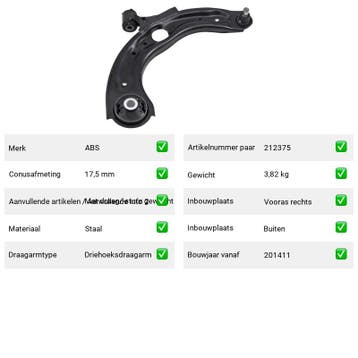 Draagarm Mazda 2 1.5 D (DL, DJ) Van 2014-08 tot  - Autoparts, Verzenden, Nieuw, Mazda