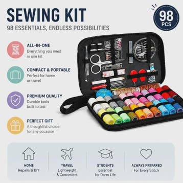 Compacte Naaiset 98 Delen - Multicolor Garen & Reparatieset, Verzenden, Nieuw