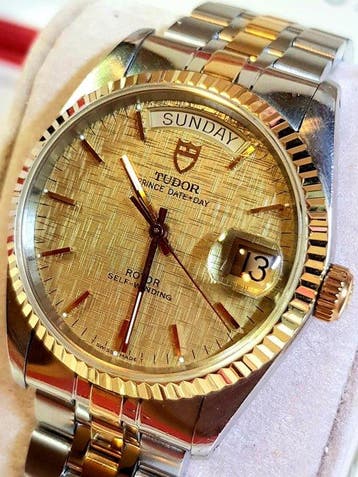 Tudor - Prince Date+Day - GOLD LINEN DIAL - Zonder