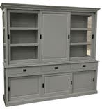 Buffetkast zilvergrijs Deurne 240cm dichte middendeur, Ophalen of Verzenden, Nieuw