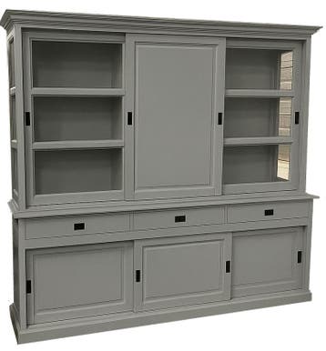 Buffetkast zilvergrijs Deurne 240cm dichte middendeur, Ophalen of Verzenden, Nieuw