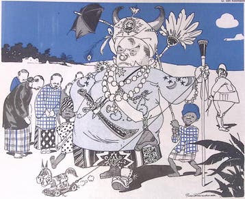 Mussert als Susuhunan op spotprent (lijst optie, Lithos), Antiek en Kunst, Kunst | Litho's en Zeefdrukken, Verzenden