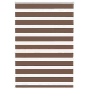 vidaXL Zebra rolgordijn 115x150 cm stofbreedte 110,9cm, Verzenden, Nieuw, Bruin
