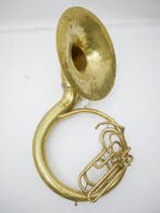 Gebruikte Sonore Es Sousafoon Raw brass Opknapper, Ophalen of Verzenden, Gebruikt, Es-tuba