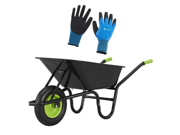 Veiling - Kruiwagen 100 Liter - Luchtbanden - Zwart - Max. 2, Tuin en Terras, Kruiwagens, Nieuw
