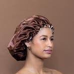 Chocoladebruin Satijnen Slaapmuts / Haar bonnet van Satijn /, Ophalen of Verzenden, Nieuw