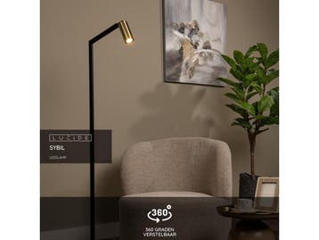 Lucide SYBIL - Leeslamp - 145 cm - Zwart, Verzenden, Zo goed als nieuw