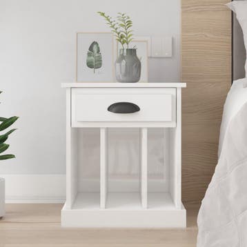 vidaXL Nachtkastje 43x36x50 cm hoogglans wit, Huis en Inrichting, Slaapkamer | Nachtkastjes, Minder dan 45 cm, Verzenden, Nieuw