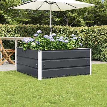 vidaXL Plantenbak Antraciet 100 x 100 x 45 cm Staal, 100 cm of meer, Verzenden, Nieuw, Metaal