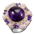 Zonder minimumprijs - Ring Zilver, Goud gevuld Amethist -, Sieraden, Tassen en Uiterlijk, Ringen, Nieuw