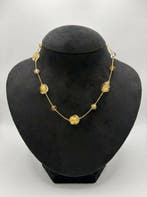 24 karaat - Murano-glas, Geel goud - Halsketting -, Antiek en Kunst, Antiek | Glas en Kristal