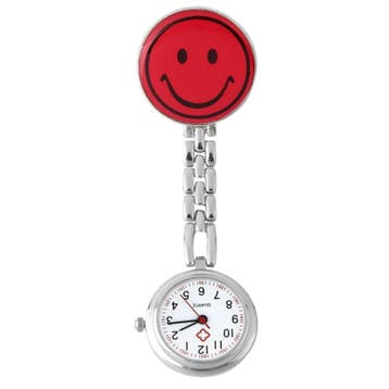 Fako - Verpleegstershorloge - Smiley - Rood, Verzenden, Nieuw