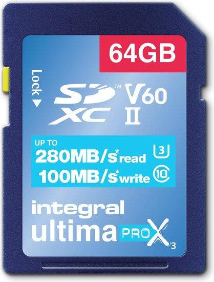 SDXC UltimaPro X2 64GB 280 MB/sec, Audio, Tv en Foto, Fotografie | Accu's en Batterijen, Nieuw, Ophalen of Verzenden