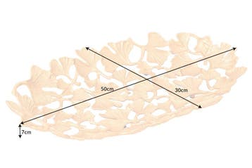 Decoratieve kom GINKGO LEAFS 50cm goud handgemaakt metaal -, Huis en Inrichting, Ophalen of Verzenden, Nieuw