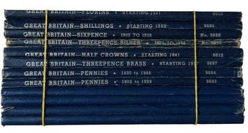 Verenigd Koninkrijk. Lot of 3.4 kilo coins in 12 old albums