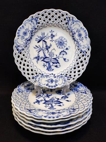 Meissen - Bord (6) - Ø 15,4 cm 6er Set teils antike