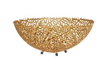 Filigraan design kom ABSTRACT BLAD 45cm goud handgemaakt -, Huis en Inrichting, Ophalen of Verzenden, Nieuw