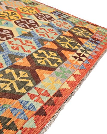 Afgan tribal kelim 240x174 handgeweven wollen vloerkleed, 200 cm of meer,  Perzisch tapijt kelim killim wollen vloerkleed handgeknoopt 