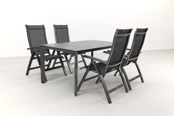 Kettler Altura/Edge verstelbare aluminium tuinset voor 4, Tuin en Terras, Verzenden, Nieuw, Overige materialen, Tuinset